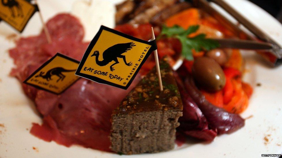 A dish of kangaroo and other native Australian food