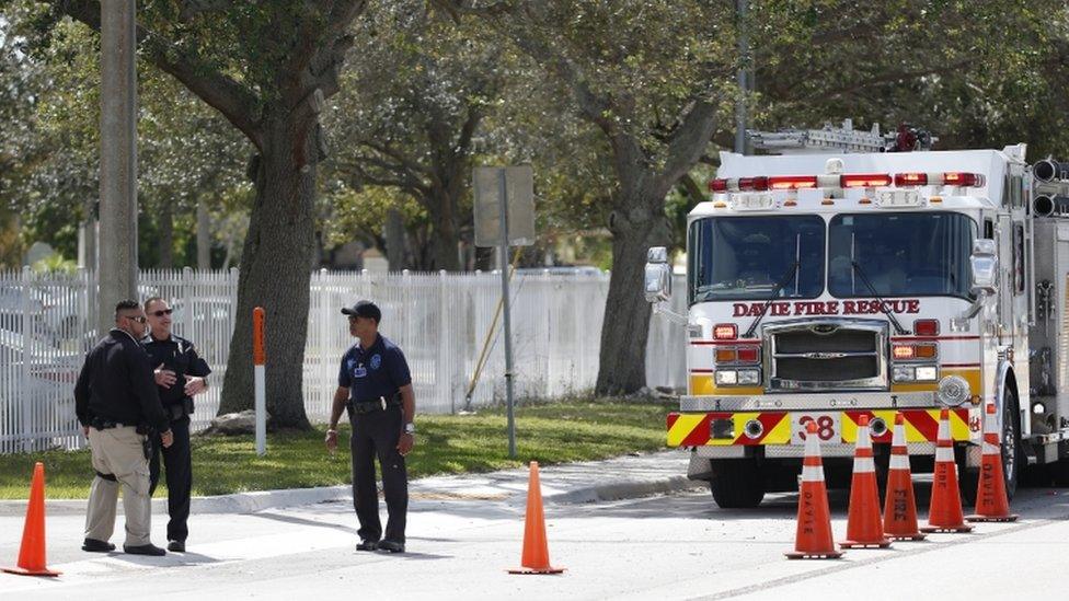 Authorities respond to a threat in Davie, Florida