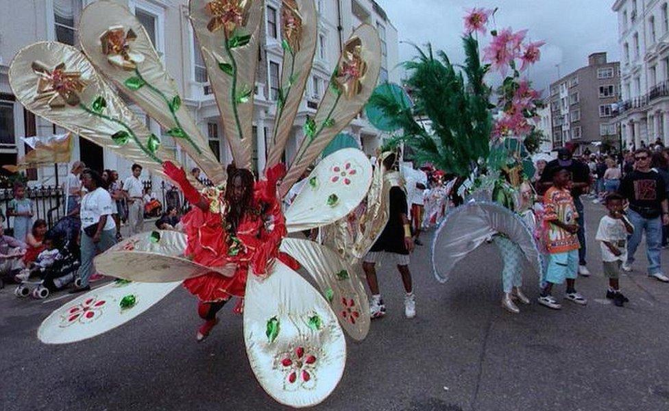 Performers at carnival in 1997