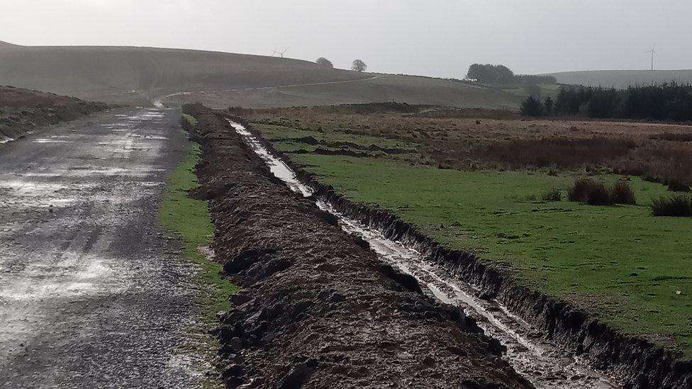 Ditch at Manmoel Common