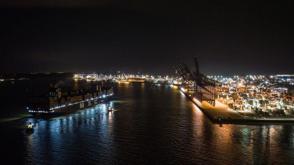 MSC Loreto at Felixstowe