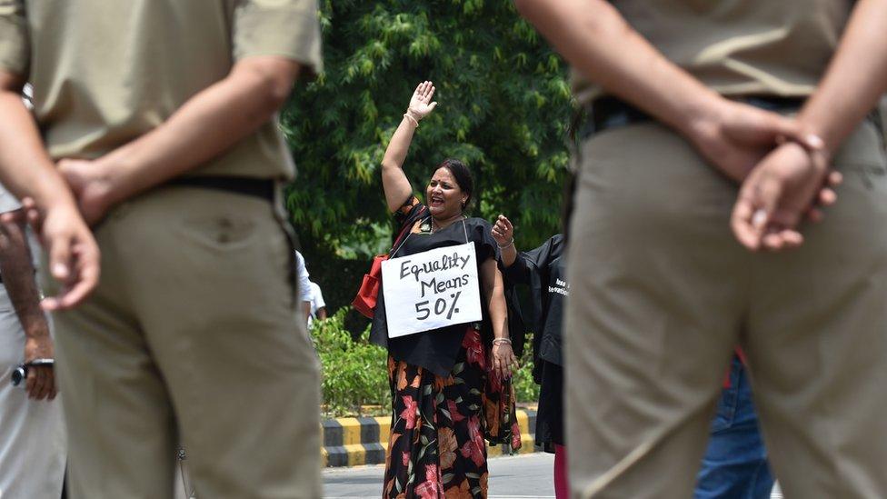 India woman protester