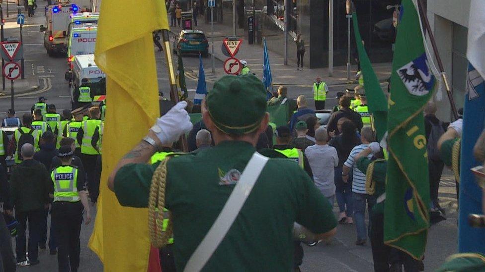 There were counter-demonstrations at an Irish republican march last week