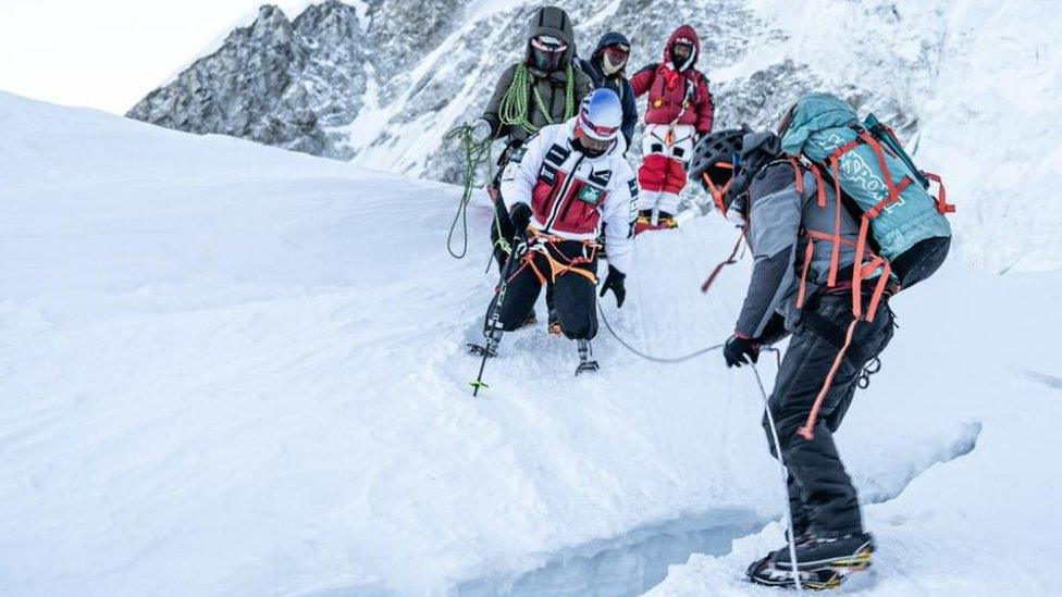 Hari with his team on the mountain