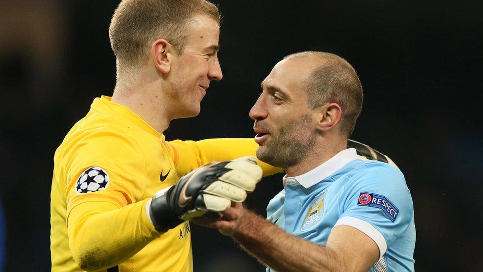 Joe Hart and Pablo Zabaleta