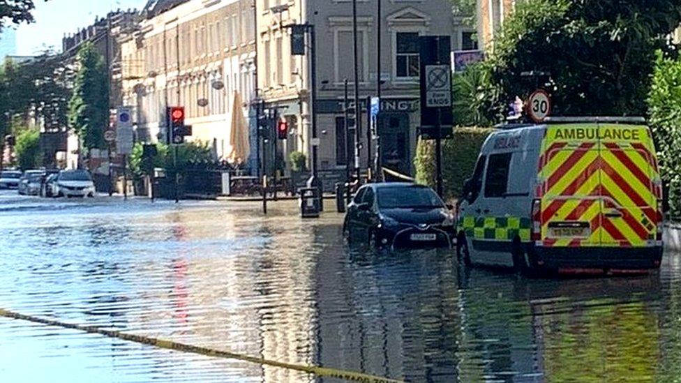 Islington road flooded