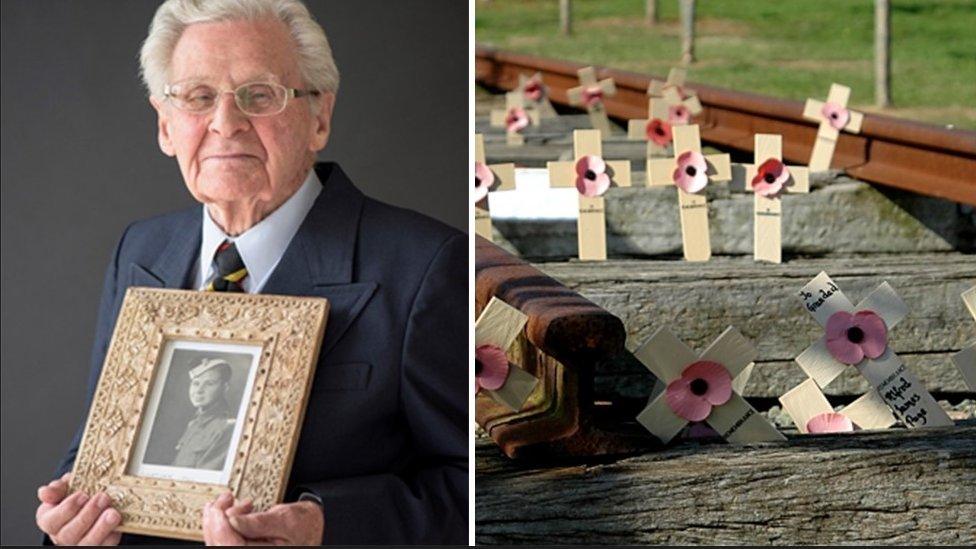 Eric Adie and National Memorial Arboretum - Burma Railway memorial