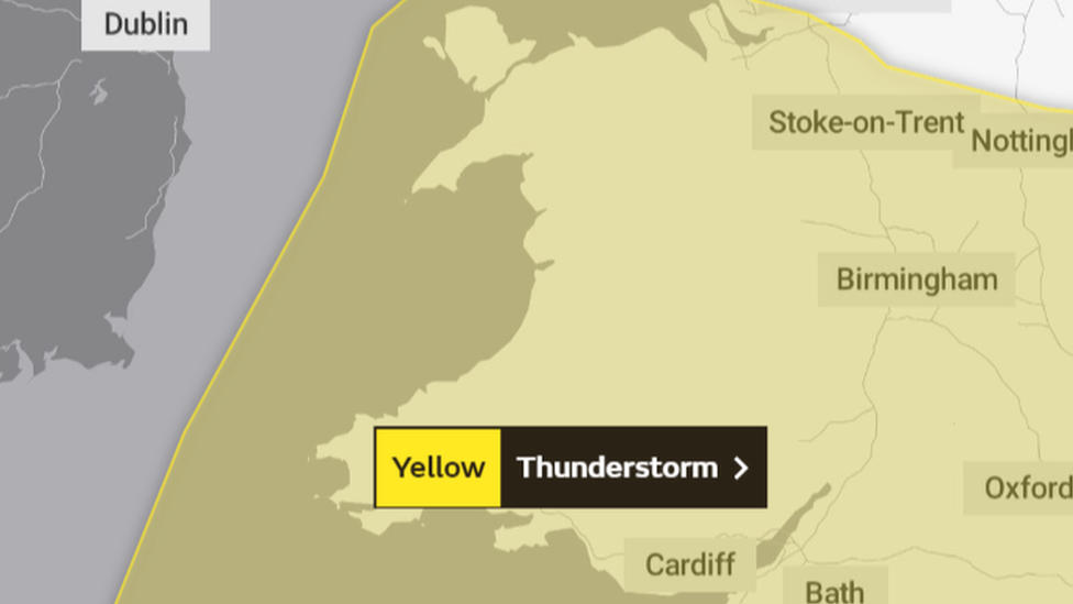 Weather warning map