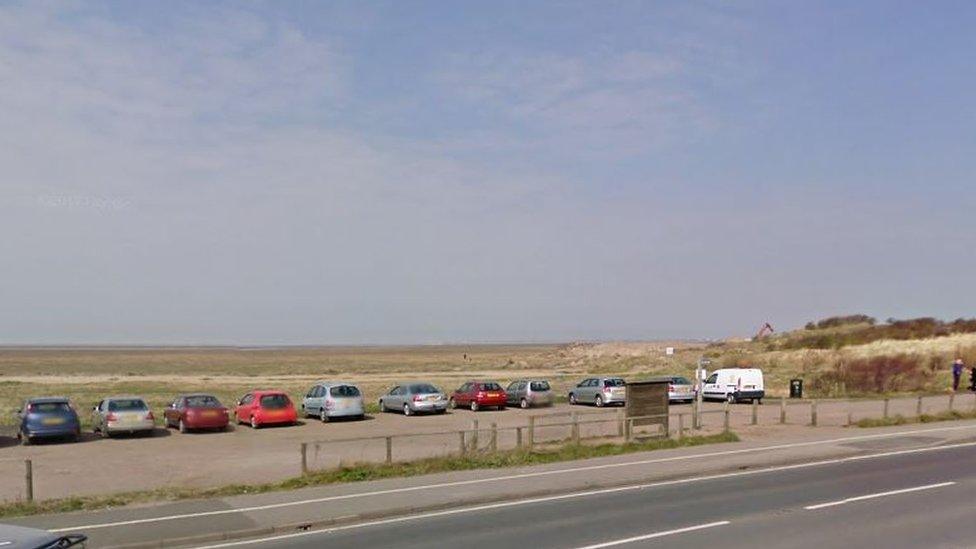 RSPB car park on Marine Drive at junction with Marshside Road