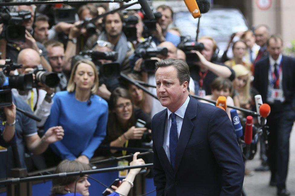 UK Prime Minister David Cameron in Brussels, 28 June