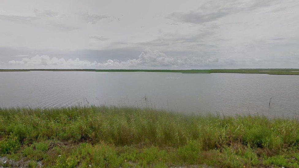 Area near Calcasieu Lake, Louisiana where the first head was discovered