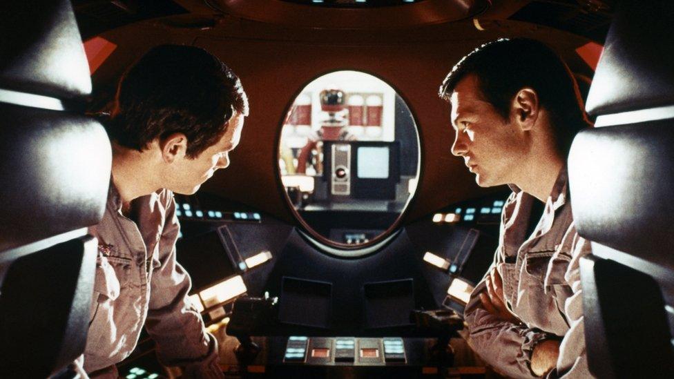 Actors Gary Lockwood and Keir Dullea in 2001: A Space Odyssey