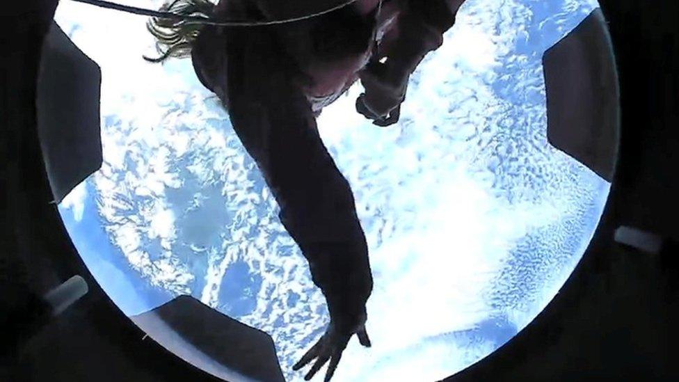 Inspiration4 crew member in orbit