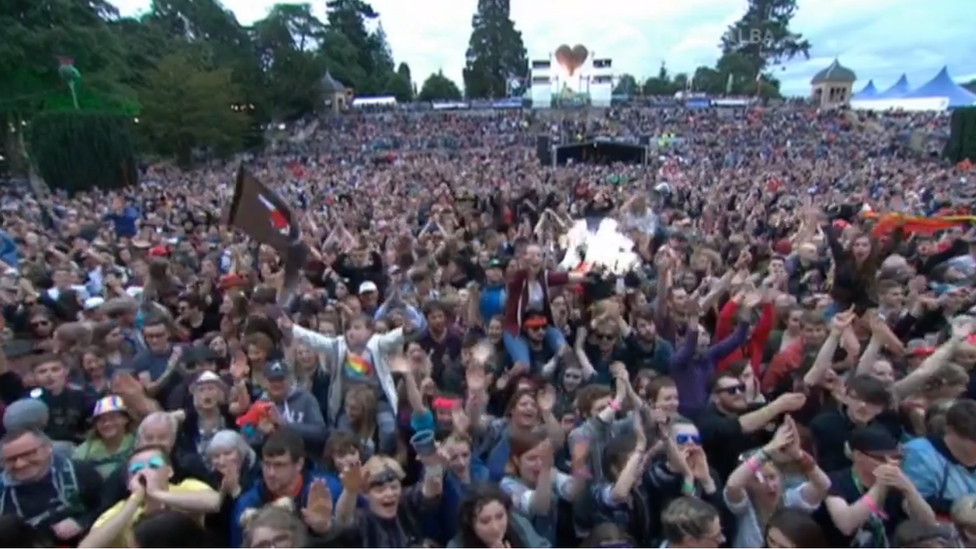 Crowd at the main stage at Belladrum