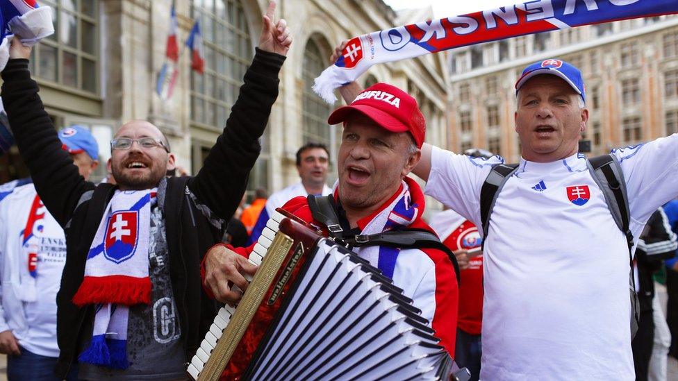 Slovakian fans in Lille