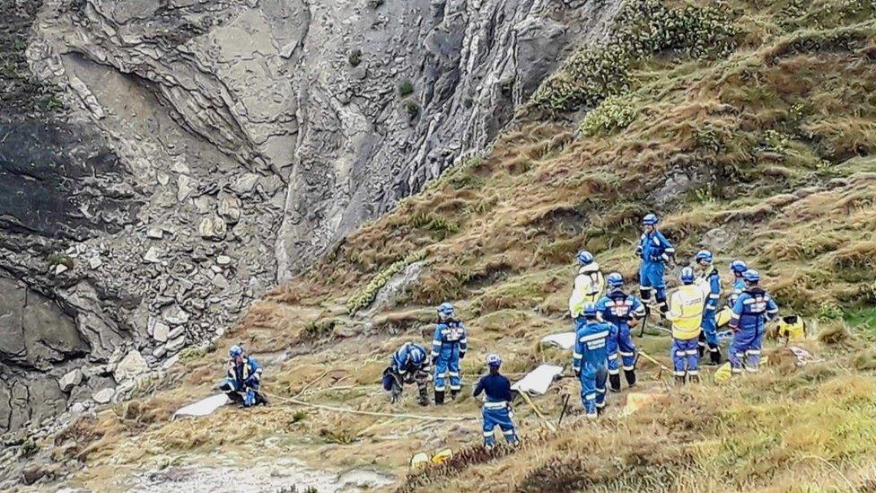 Rescuers at Lulworth