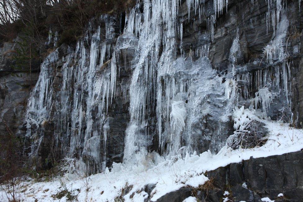 Icicles at Black Water near Garve