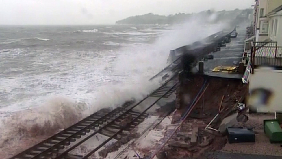 Hanging Dawlish railway line