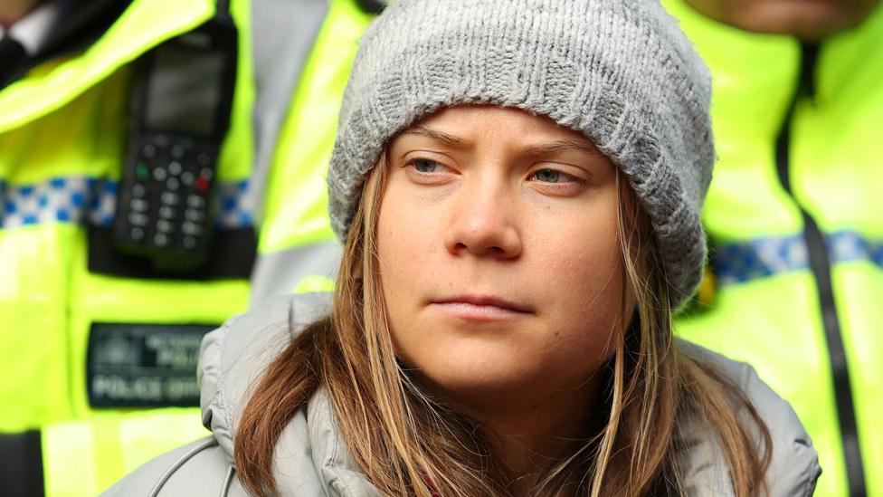 Greta Thunberg at protest