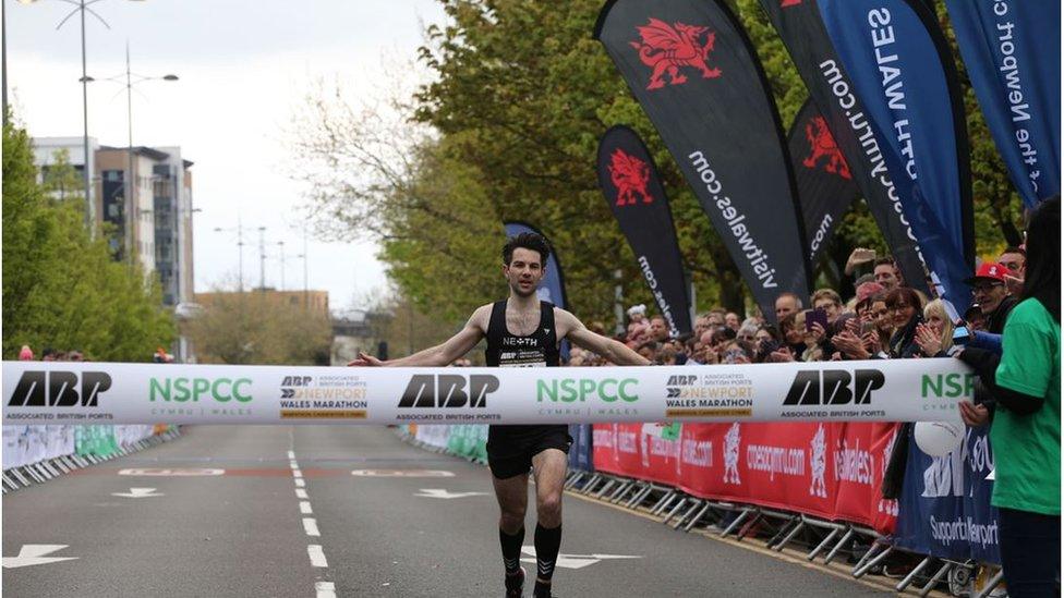 James Carpenter, of the Neath Harriers, was the first man to cross the finish line