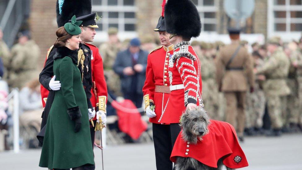 Catherine, Duchess of Cambridge and Prince William, Duke Of Cambridge attend the annual Irish Guards St Patrick's Day Parade