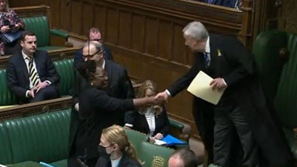 Paulette Hamilton with Sir Lindsay Hoyle