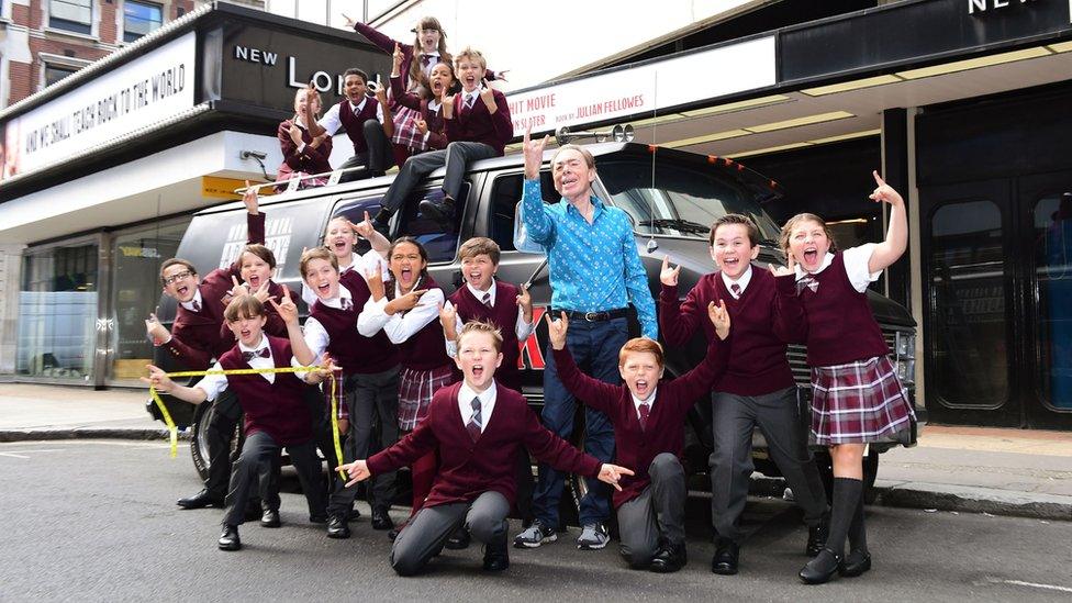 Andrew Lloyd Webber and School of Rock cast