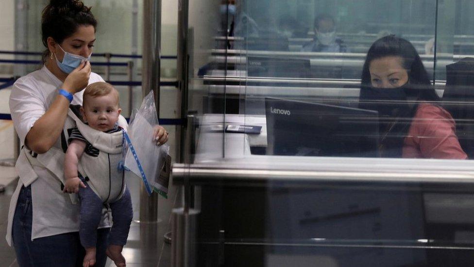 Passport control at Larnaca airport, Cyprus, file pic