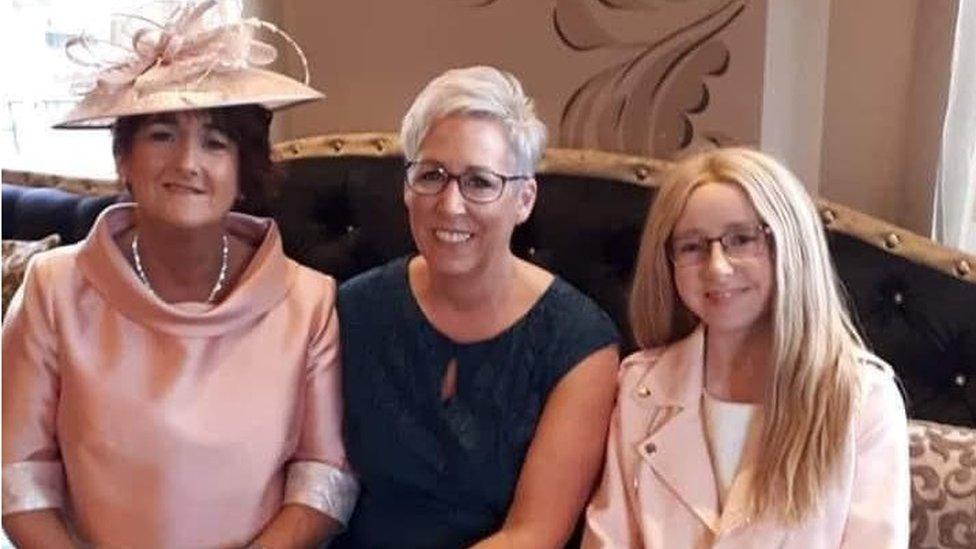 Anna with her mother (centre) and a family friend shortly before she relapsed in 2019