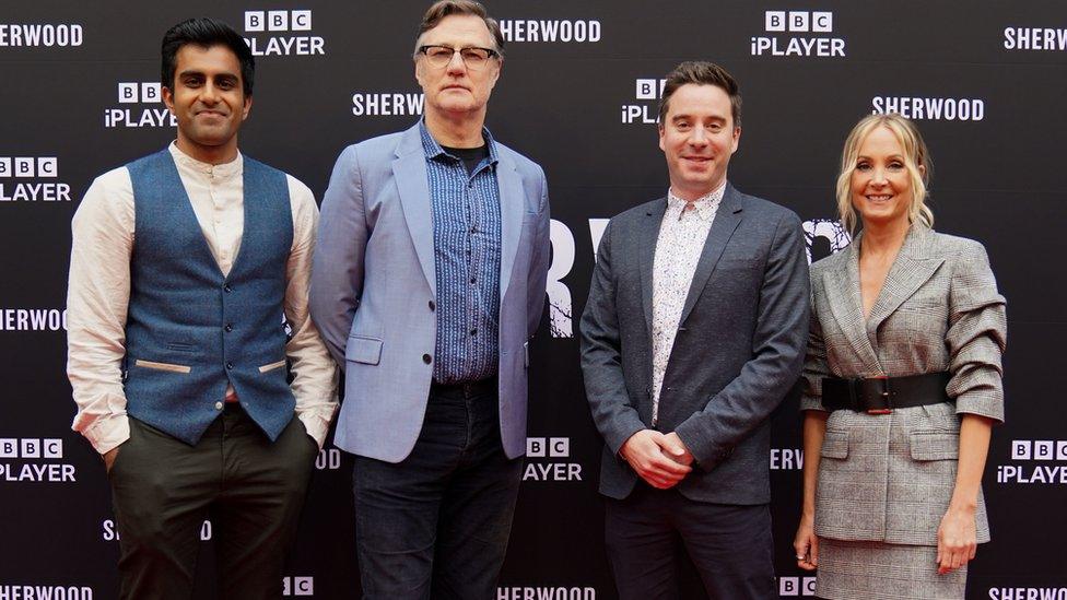 Bally Gill, David Morrissey, writer James Graham and Joanne Froggatt attended a screening of Sherwood in Nottingham at the start of June