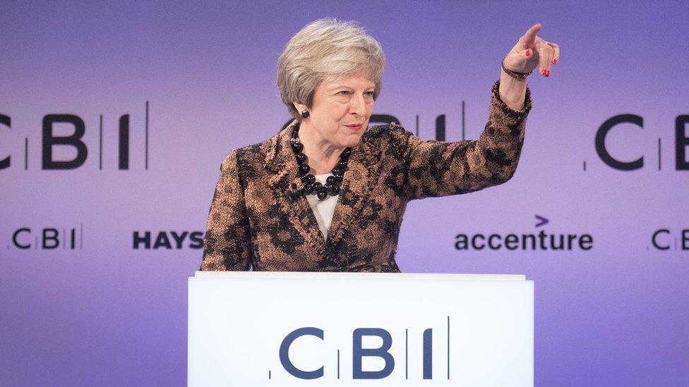 Theresa May at the CBI conference