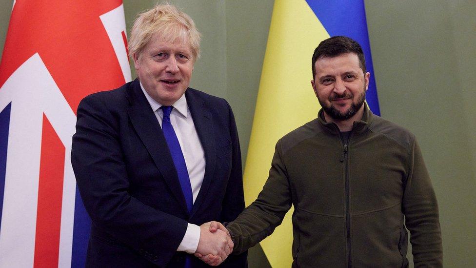 Boris Johnson and Vlolodymyr Zelensky