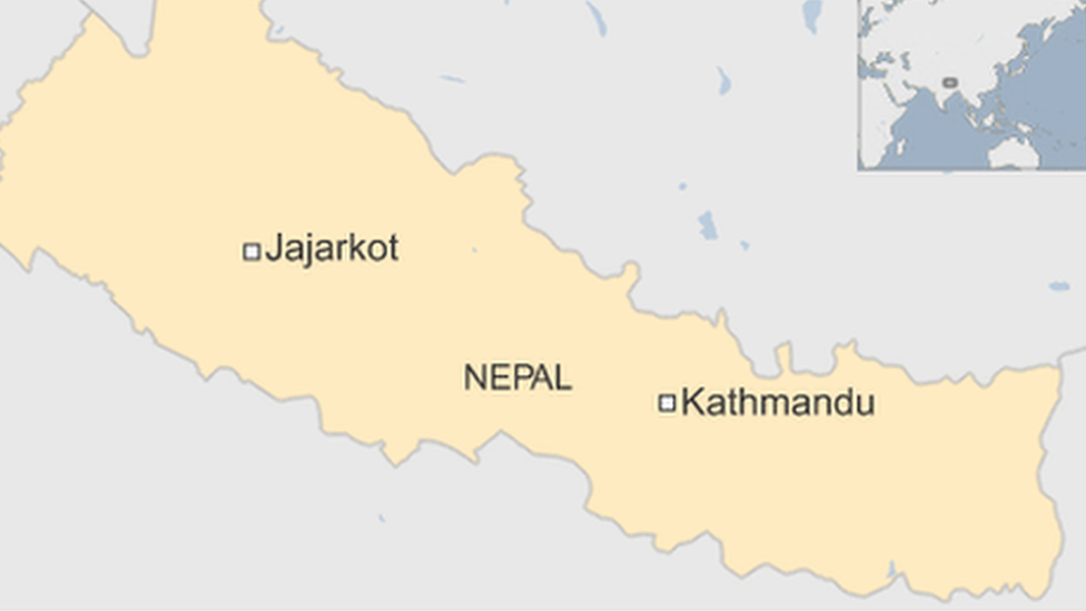 Map of Jajarkot region in Nepal