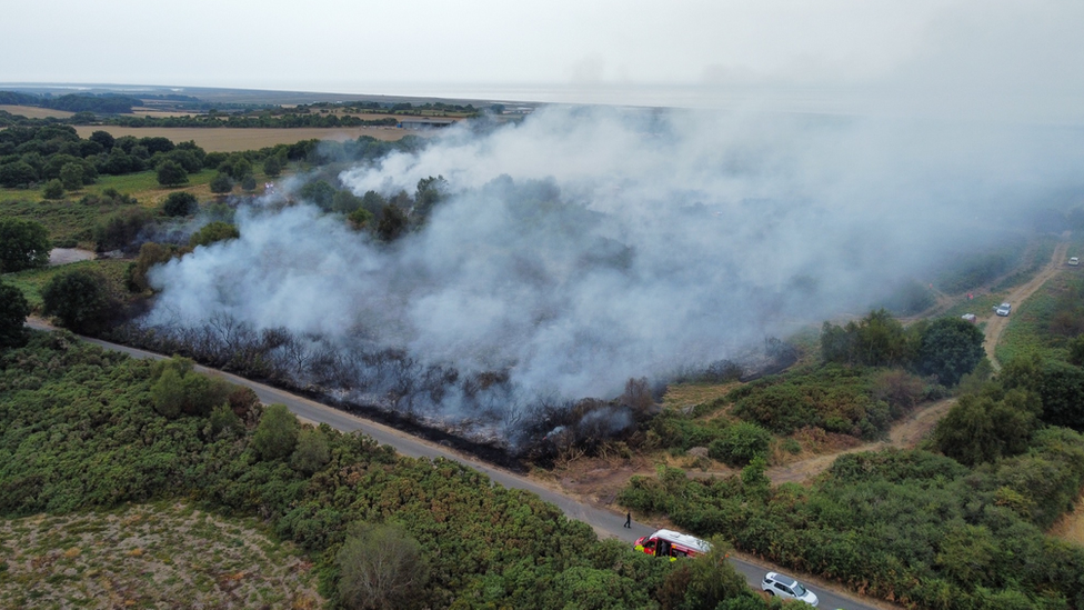 Smoke across nature reserve