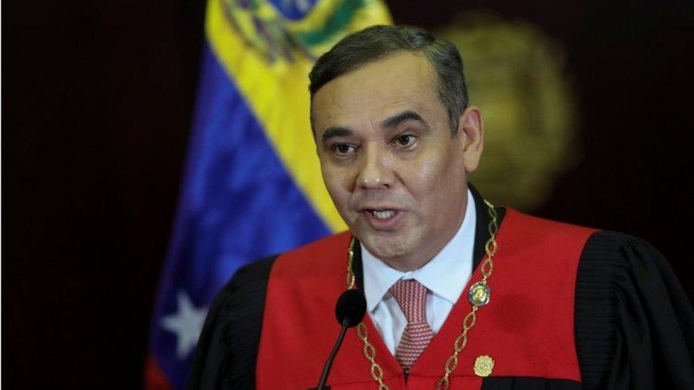 Maikel Moreno takes part in the swearing-in ceremony for the new leaders of Venezuela's National Electoral Council in Caracas, Venezuela June 12, 2020