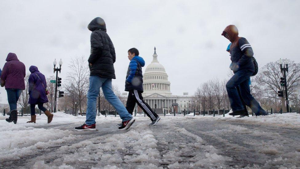 The Capitol building after a 14 March 2017 snowstorm