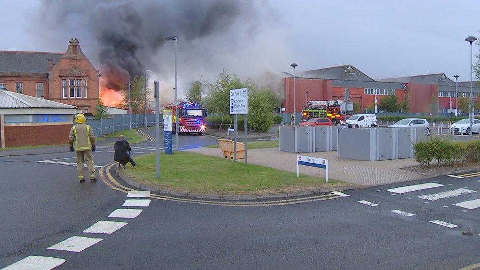 Fire at Stobhill Hospital