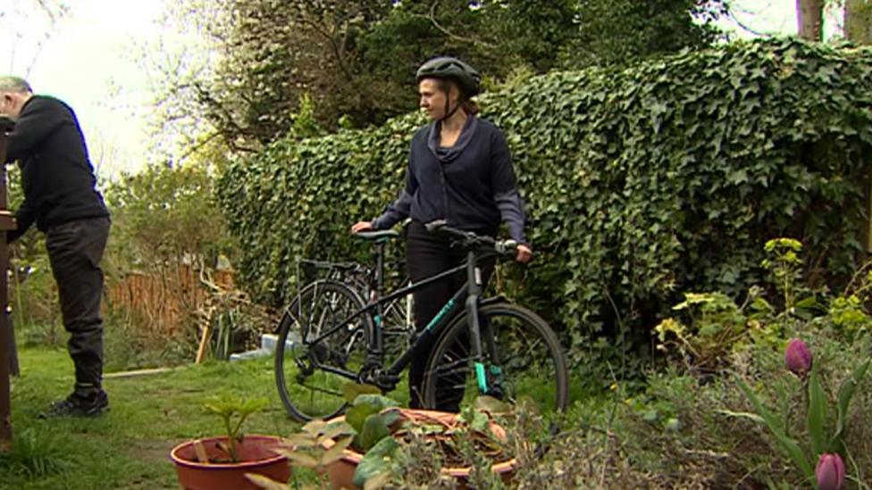 Tamsin Constable with bike