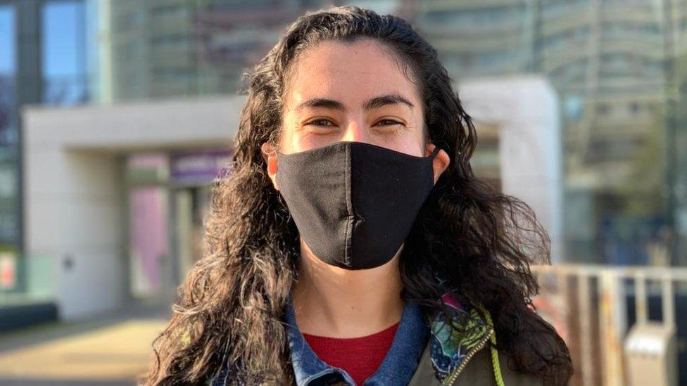 Hanane Ortega with mask