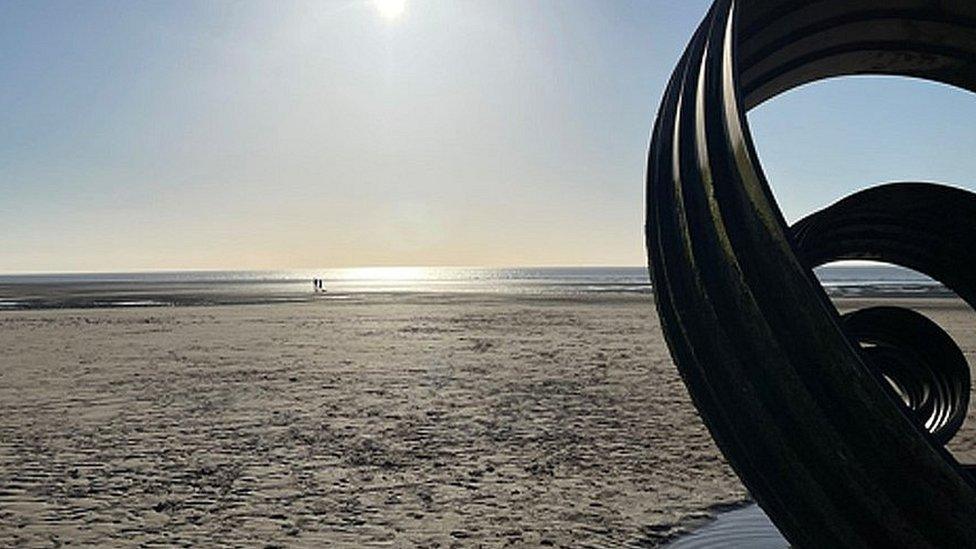 Mary's shell artwork on Cleveleys beach