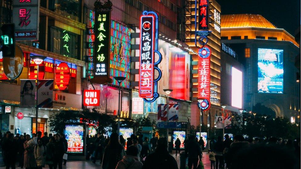 Shopping street in Shanghai