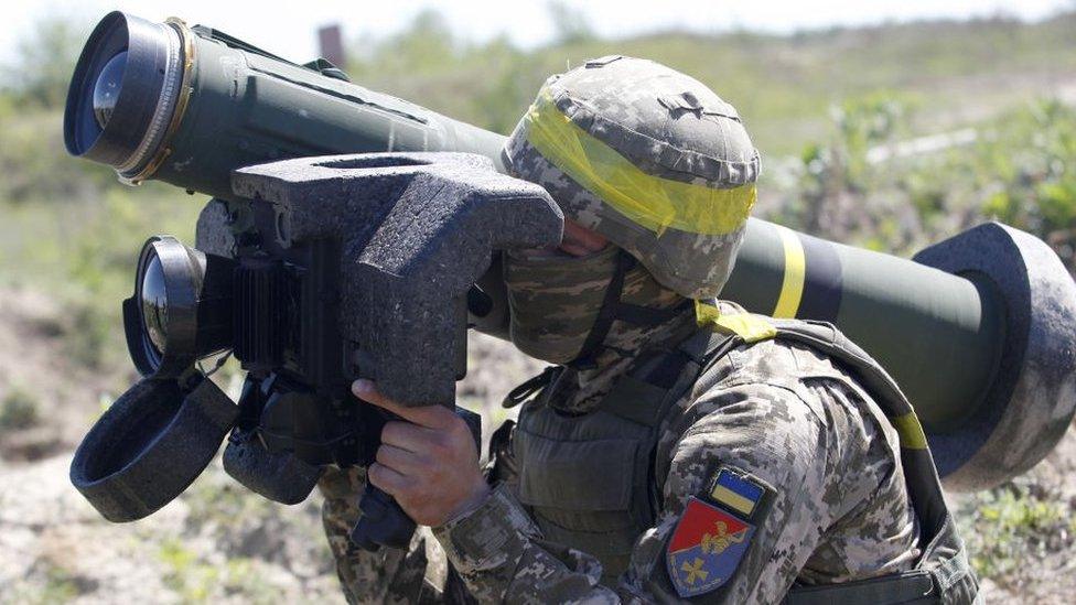 Ukrainian soldier with a Javelin