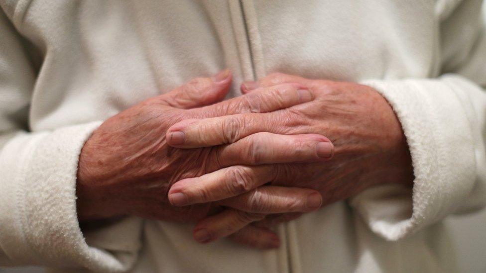 Elderly lady's hands