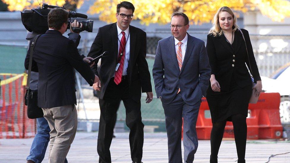 Mick Mulvaney leaves the CFPB offices on Monday 27 Nov 2017