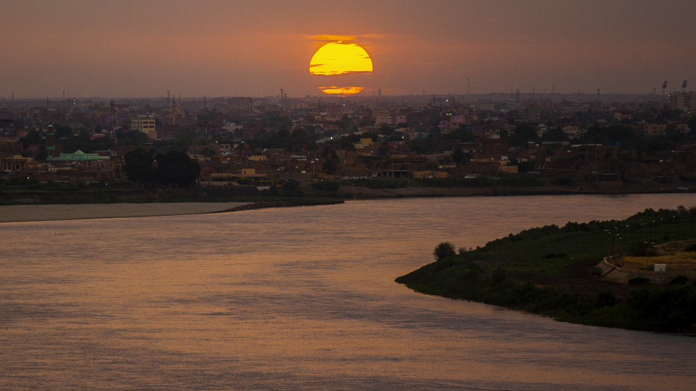 Sun setting in Khartoum, Sudan - Sunday 10 July 2022