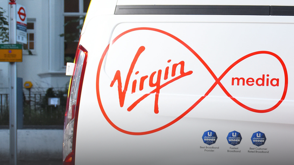 Back of Virgin media van