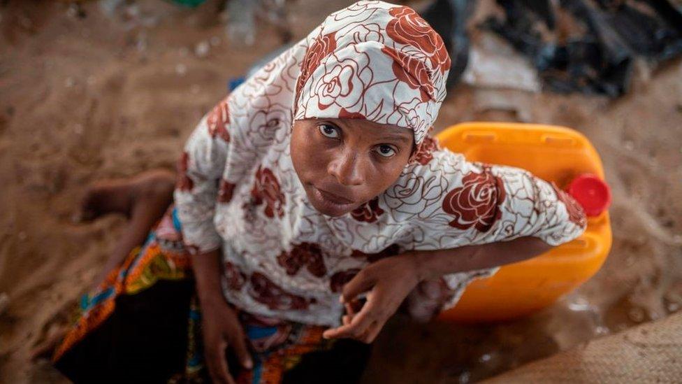 A displaced Mozambican woman. File photo