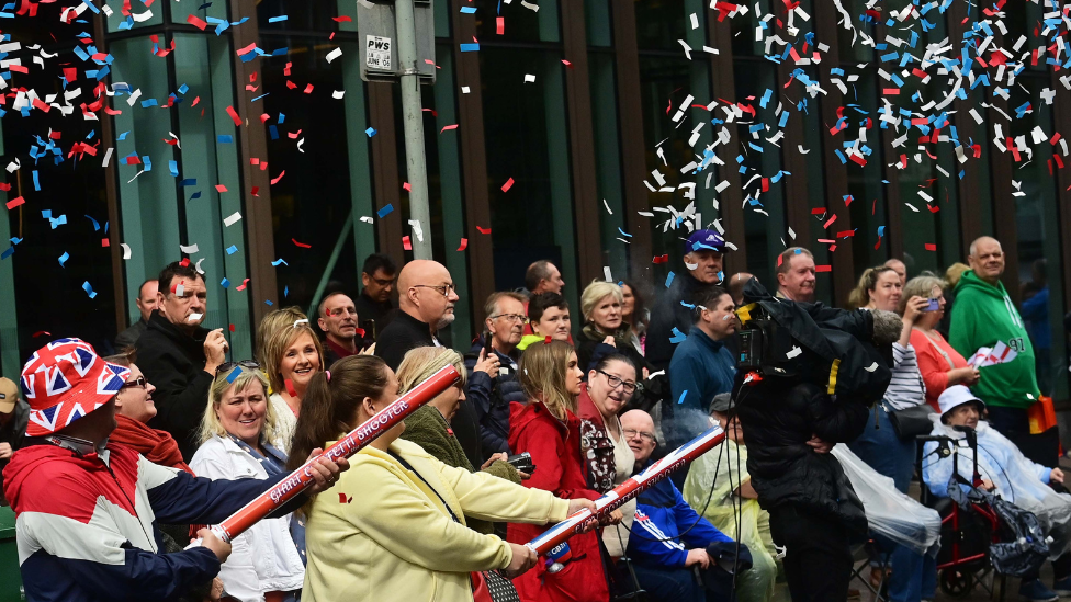 Red white and blue confetti