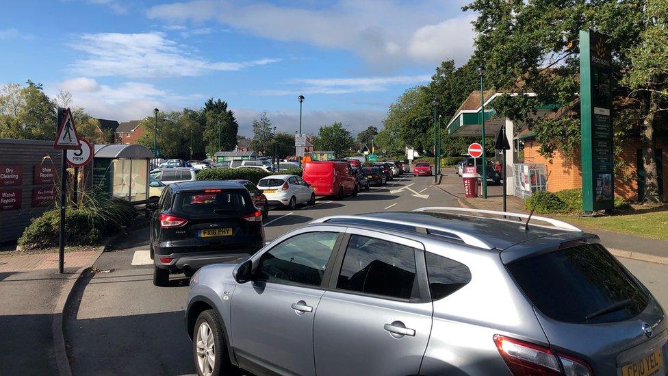 Queue at Morrisons in Llanishen, Cardiff on Friday morning