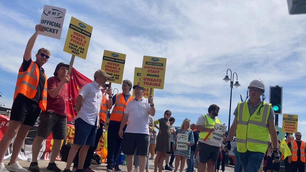 Picket line outside Bristol Temple Meads